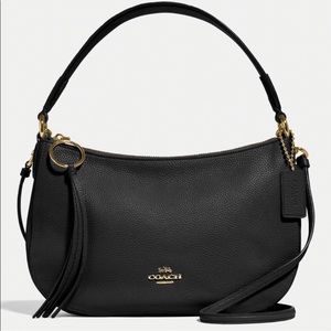 COACH PWE SUTTON Crossbody Purse in Black Pebbled Leather.  Brand New w/ Tags!